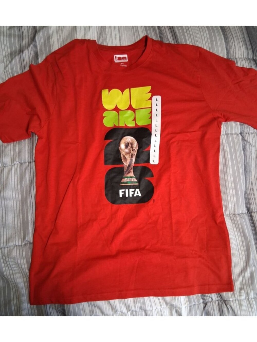 NWOT FIFA World Cup 2026 T-Shirt 100% Cotton Red Size Large MSRP $19.99
